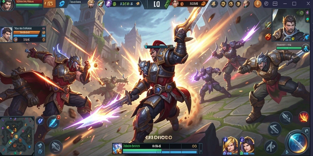 Tangkapan layar menampilkan pertempuran dinamis di arena MOBA.