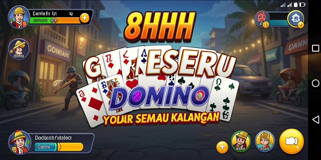 Screenshot gameplay 8HHH menunjukkan pertarungan seru dalam permainan Domino.