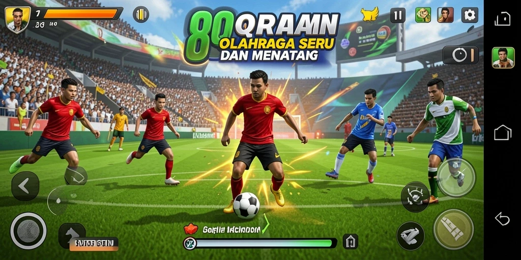 Gameplay dinamis dan seru dalam 8QR yang menampilkan berbagai olahraga.
