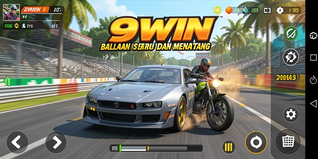 Gameplay seru dalam balapan mobil yang menantang.