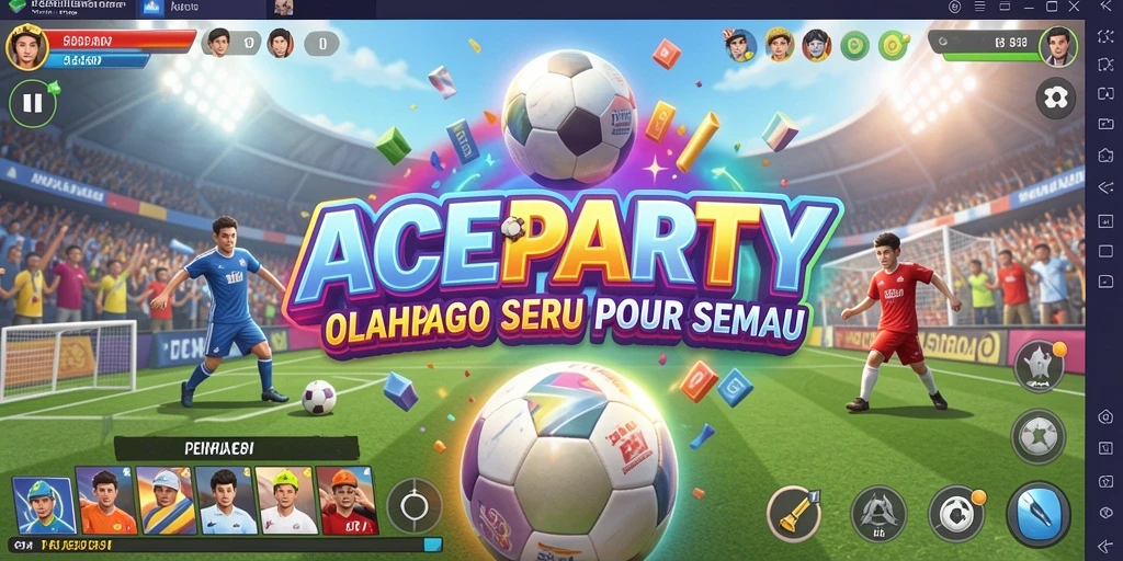 Tangkapan layar ACEPARTY menampilkan aksi seru dalam permainan olahraga.