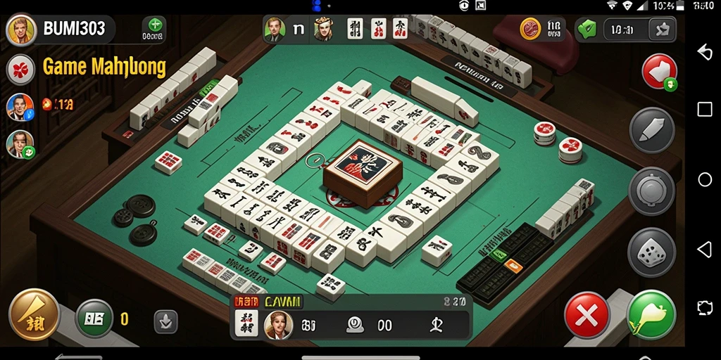 Screenshot gameplay BUMI303 menampilkan aksi seru permainan Mahjong.