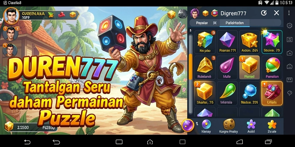 Screenshot gameplay DUREN777 yang menunjukkan tantangan Puzzle seru.