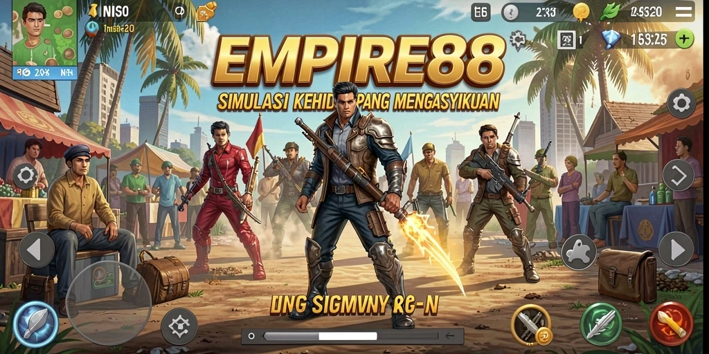 Tangkapan layar utama dari gameplay <strong>EMPIRE88</strong> yang menunjukkan interaksi karakter dalam dunia simulasi.