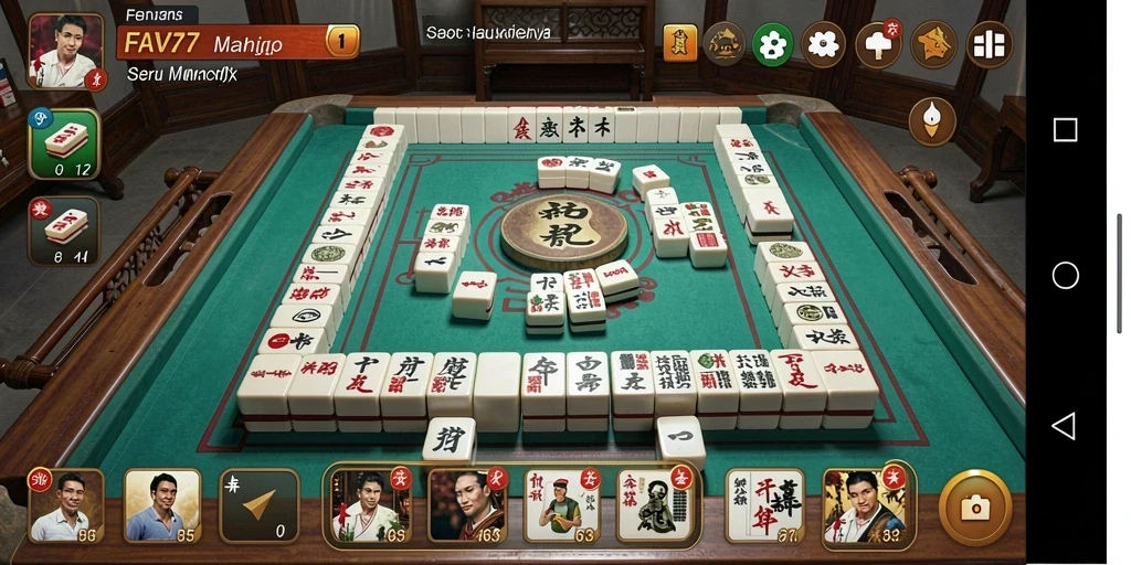 Screenshot FAV77 menampilkan aksi seru permainan Mahjong.