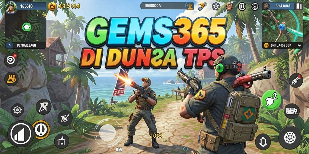 Tangkapan layar GEMS365 menampilkan aksi mendebarkan dalam permainan TPS.