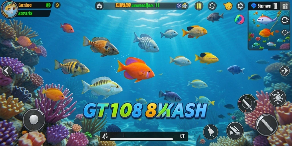 Tampilan gameplay GT108 yang seru dan penuh aksi Tembak Ikan.