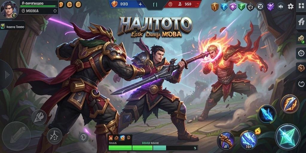 Screenshot gameplay HAJITOTO dengan pertarungan tim seru.
