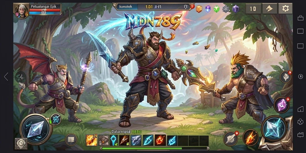 Tampilan gameplay menarik dengan karakter beraksi di dunia MMORPG.