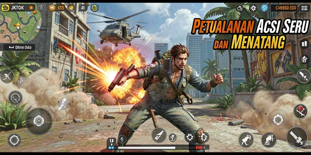 Tampilan gameplay yang mendebarkan dan penuh aksi dari JKTOK.