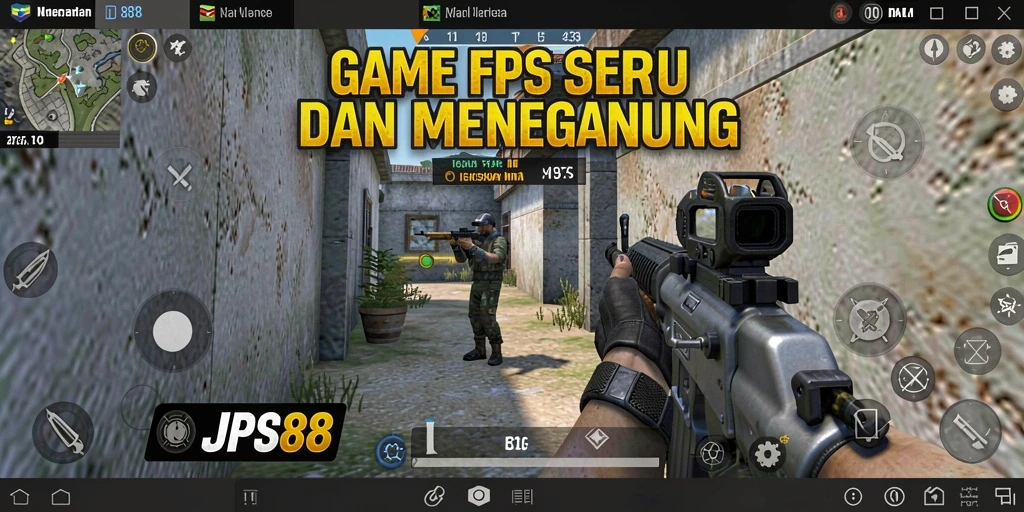 Screenshot JPS88 memperlihatkan aksi tembak-menembak yang seru.