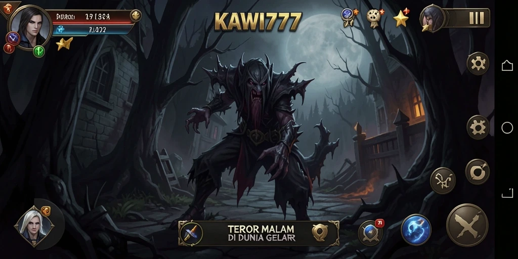 Tampilan seram dari gameplay KAWI777 yang menegangkan.