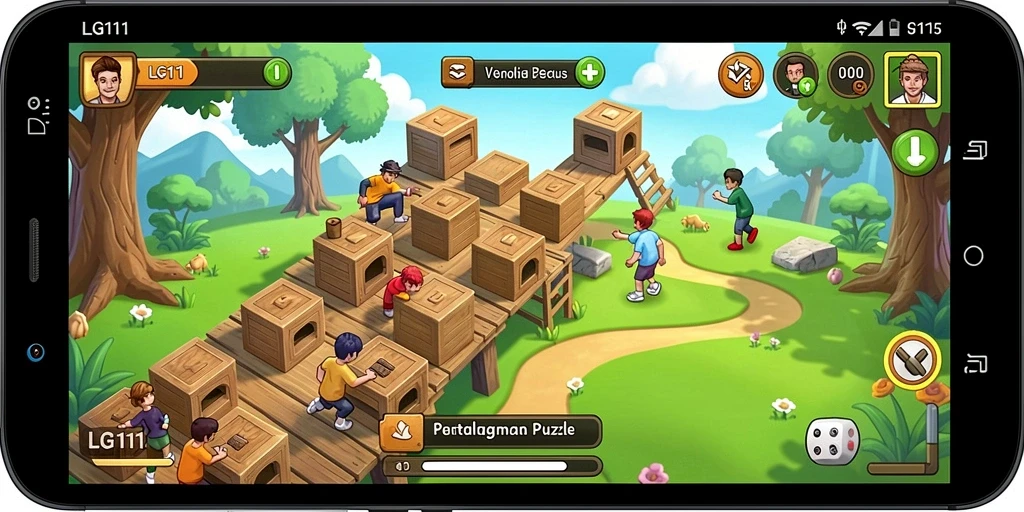 Tampilan gameplay LG111 yang memukau dan penuh tantangan puzzle.