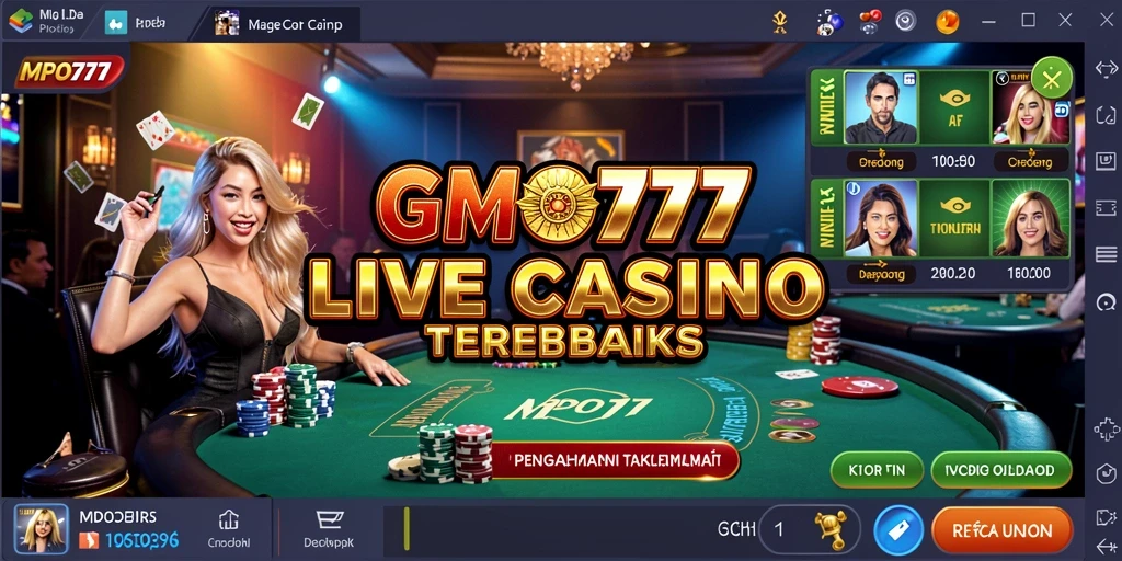Screenshot MPO777 menampilkan dealer langsung dan gameplay yang mendebarkan.