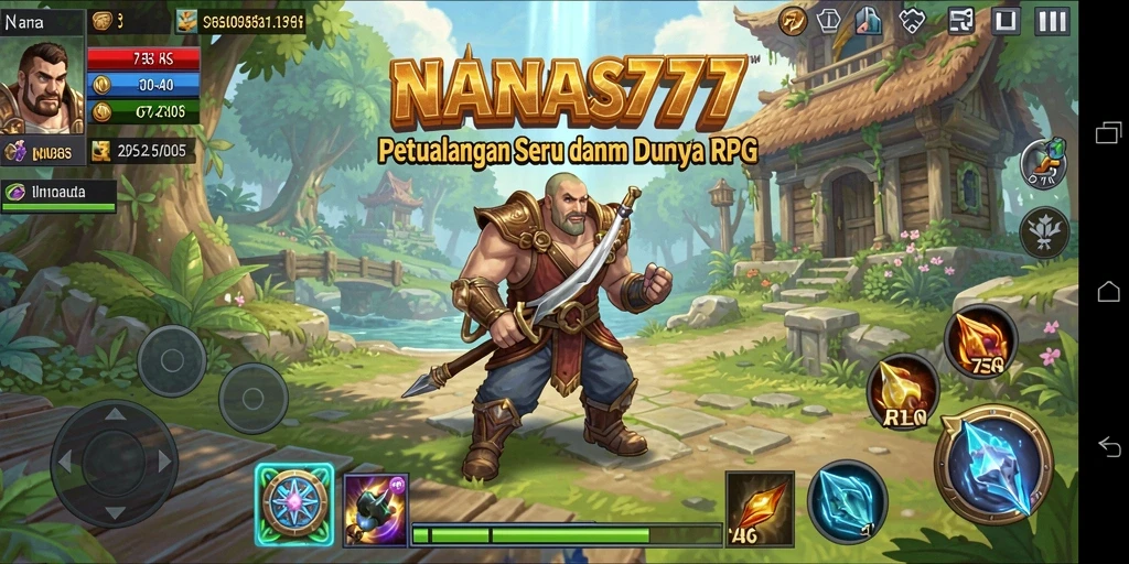 Tampilan gameplay seru dalam NANAS777 yang penuh petualangan RPG.