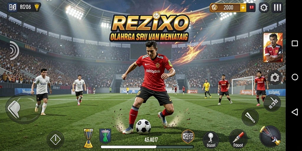 Tampilan permainan yang mendebarkan dalam REZIXO saat bertanding di lapangan.