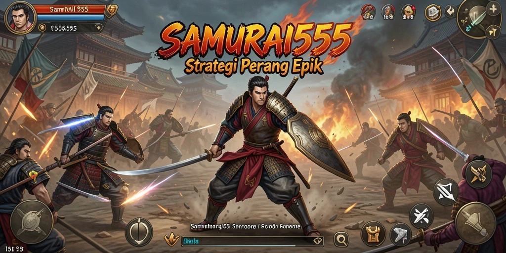 Tampilan gameplay <strong>SAMURAI555</strong> yang mendebarkan dalam pertempuran strategi.