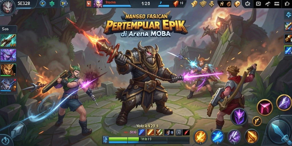 Screenshot SE328 menampilkan aksi seru dari gameplay MOBA yang mendebarkan.
