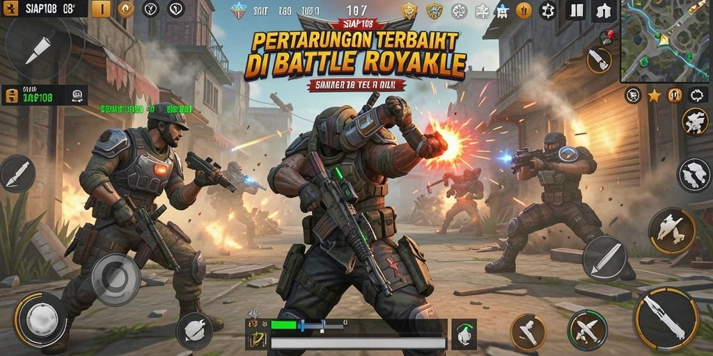 Tampilan mendebarkan dari gameplay Battle Royale di SIAP108.
