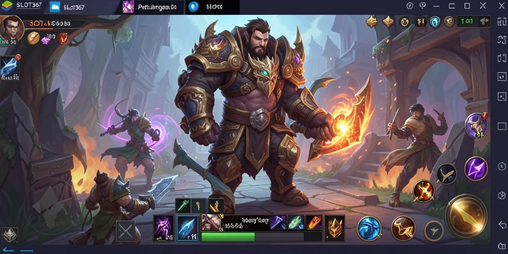 Screenshot gameplay SLOT367 menunjukkan pertempuran seru dengan grafis menakjubkan.