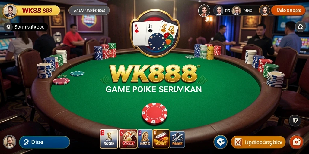 Tangkapan layar gameplay WK888 menampilkan meja poker yang menarik dan interaksi pemain.
